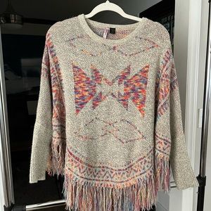 Tribal tan sweater